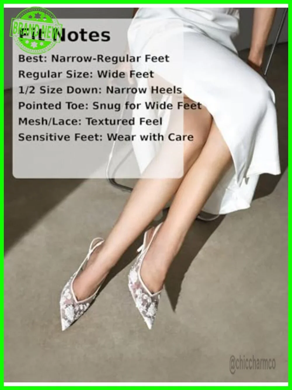 Lace Mesh Slingback Kitten Heel Pumps Pointed Toe Wedding Bride